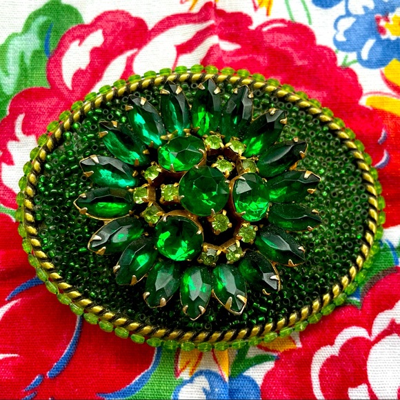 Handmade Embellished Belt Buckle ~ “Emerald City” - Picture 2 of 8